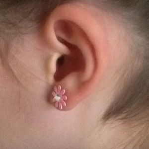 Pink flower with Diamond Center